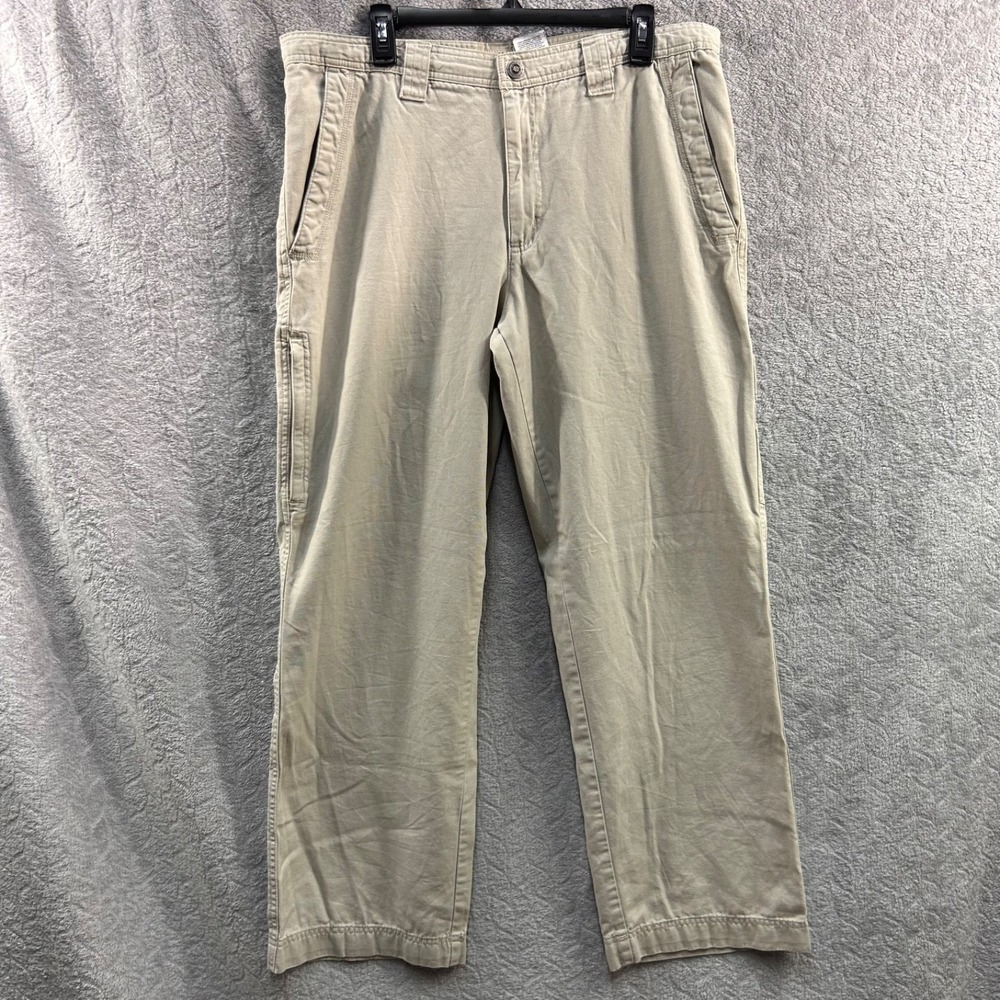Columbia Men's Cotton Casual Pants Khaki 36x32 Relaxed Fit Outdoor‎ Hiking